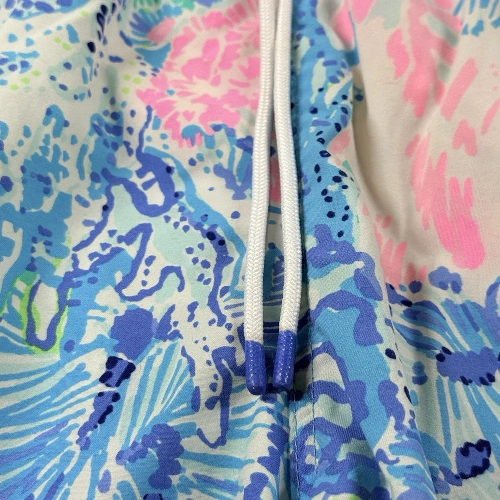 Lilly Pulitzer Capri Trunk Swim Shorts Men's‎ M Sink Or Swim Blue Pink Preppy